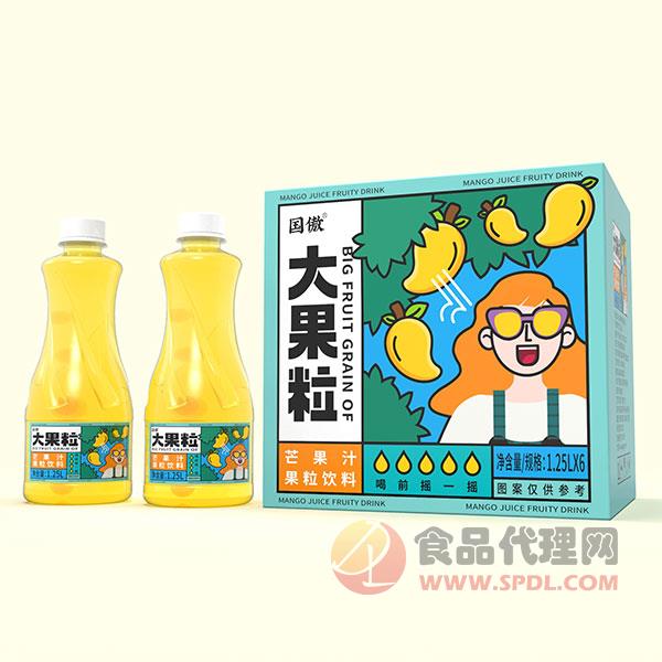 国傲芒果汁果粒饮料1.25Lx6瓶