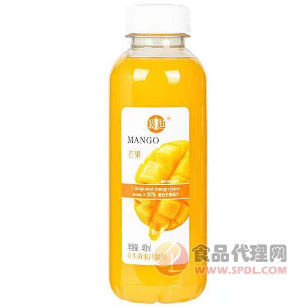 崂趣芒果益生菌果汁饮料410ml