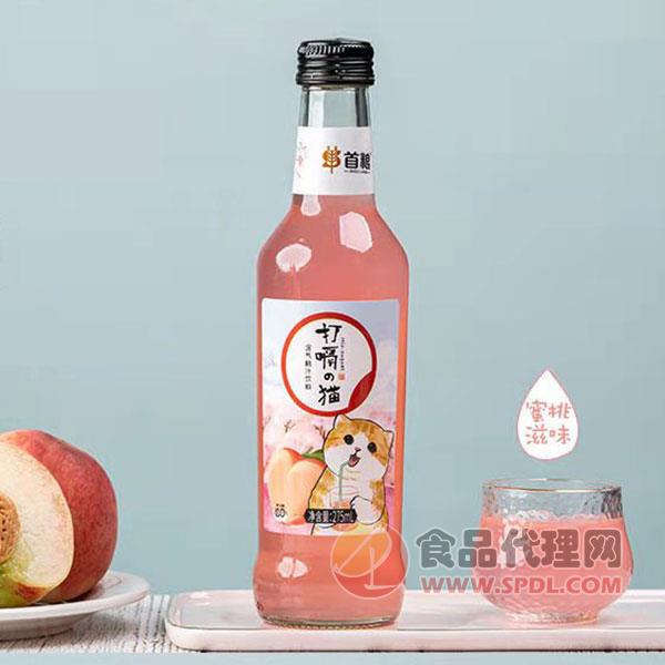 打嗝貓蜜桃汁汽水飲料275ml