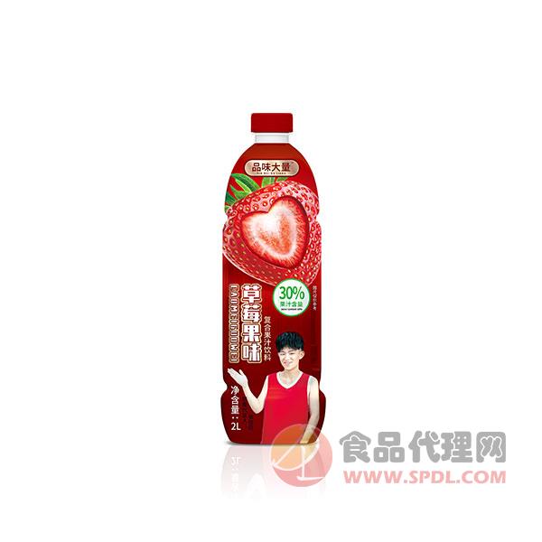 品味大量草莓果味复合果汁饮料2L