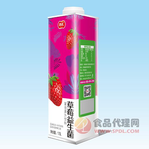 品汇草莓益生菌果汁饮料1.5L