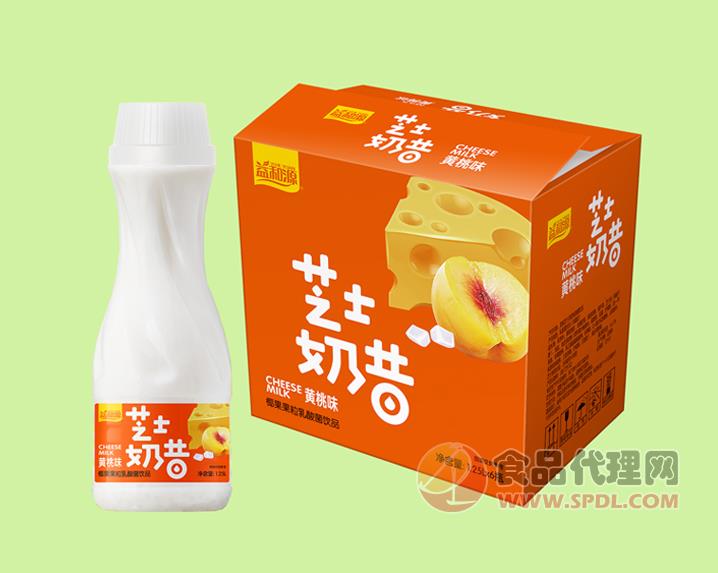 益和源芝士奶昔乳酸菌饮品黄桃味1.25L