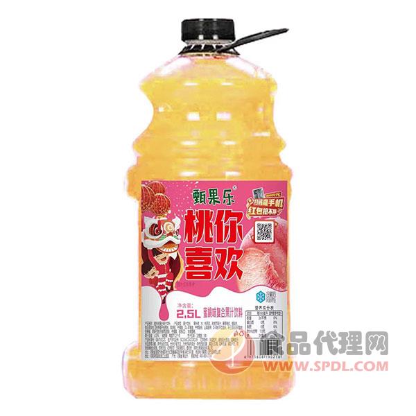 甄果乐蜜桃复合果汁饮料2.5L