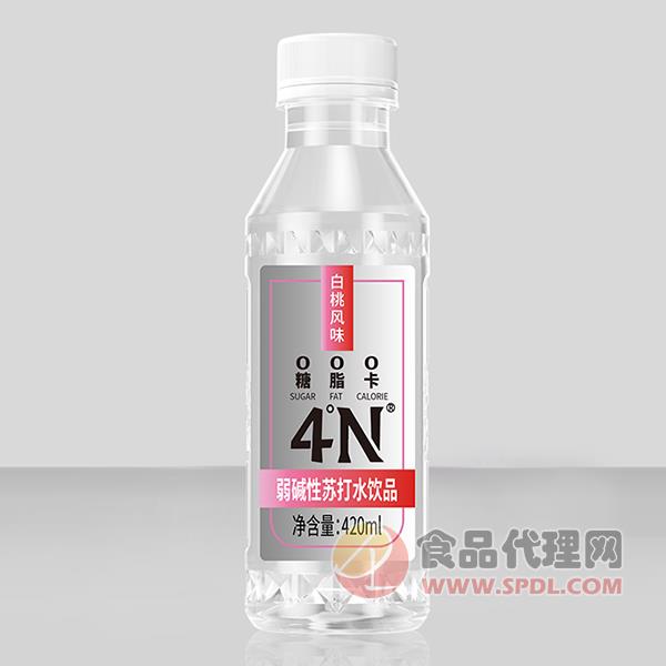 4N苏打水饮料白桃味420ml