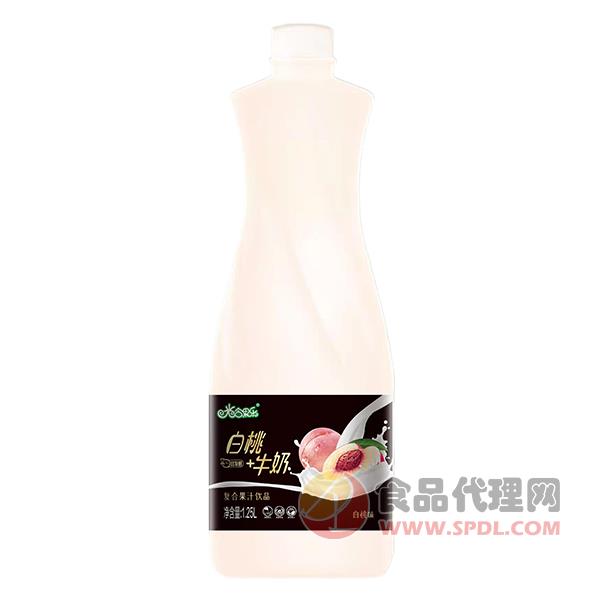 光合果乐白桃牛奶复合果汁1.25L