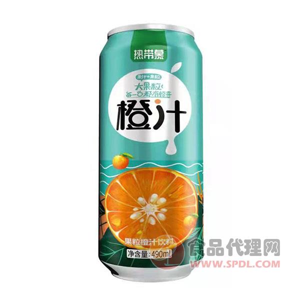 热带慕果粒橙汁饮料490ml