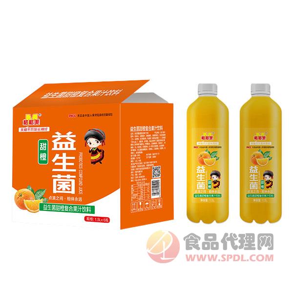 格格美益生菌甜橙汁1.5Lx6瓶