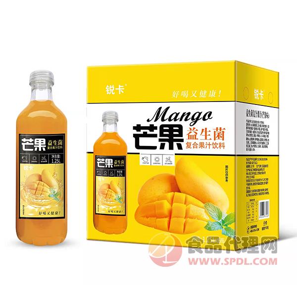 锐卡益生菌复合芒果汁1.25Lx6瓶