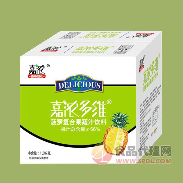 嘉浓多维菠萝复合果蔬汁1Lx6瓶