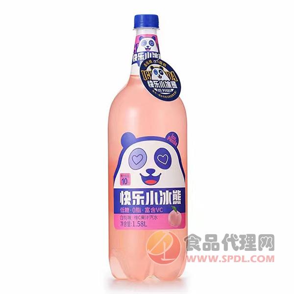 快樂小冰熊維C果汁汽水白桃味1.58L