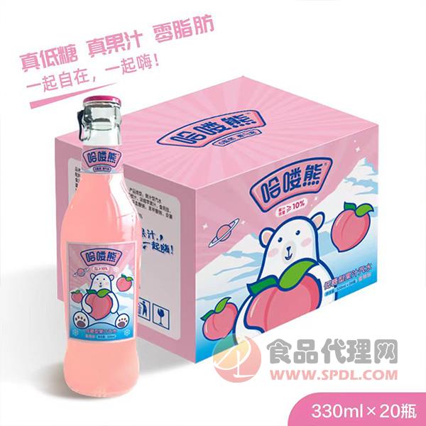 哈喽熊果汁汽水蜜桃味330mlx20瓶
