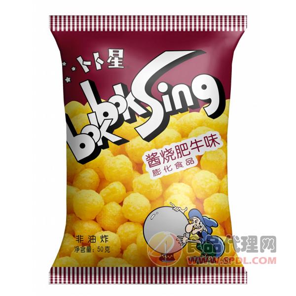 卜卜星酱烧肥牛味膨化食品50g