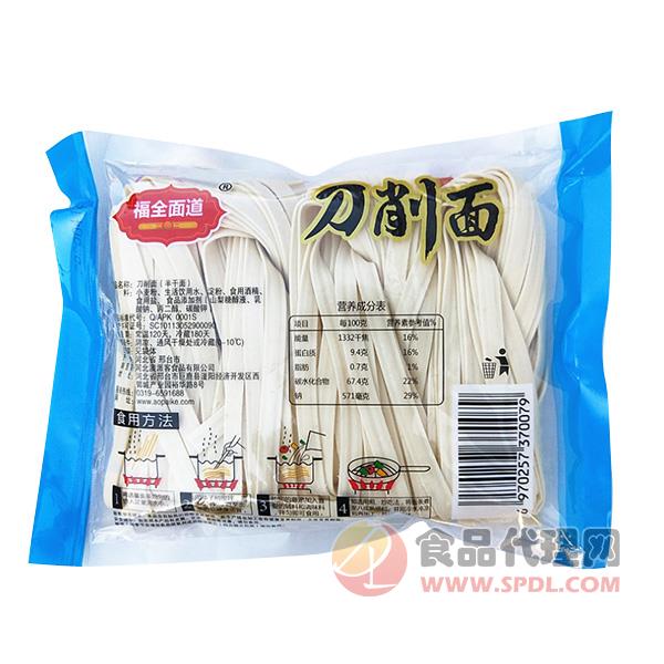 福全面道刀削面背面400g