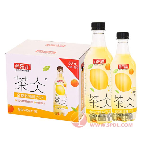 百乐洋茶仌金桔柠檬味汽水480mlx12瓶