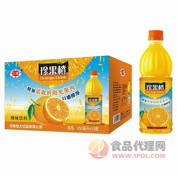 三竞珍果橙橙味饮料450mlx15瓶