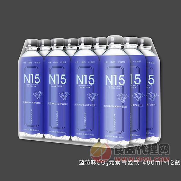 N15元素气泡饮蓝莓味480mlx12瓶