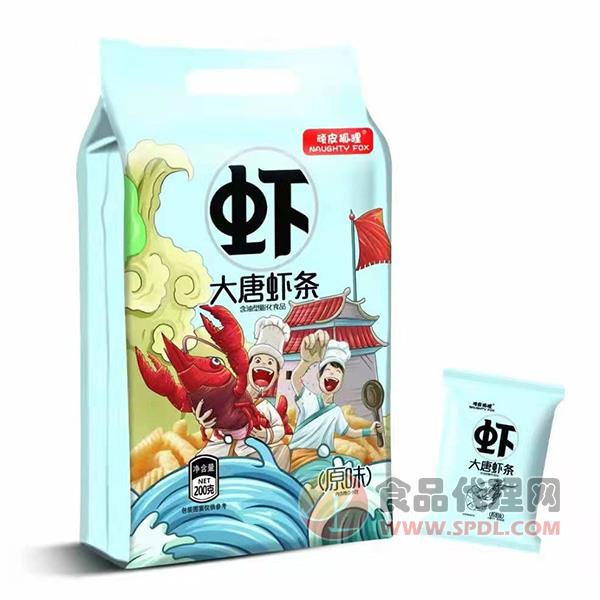 顽皮狐狸大唐虾条原味200g