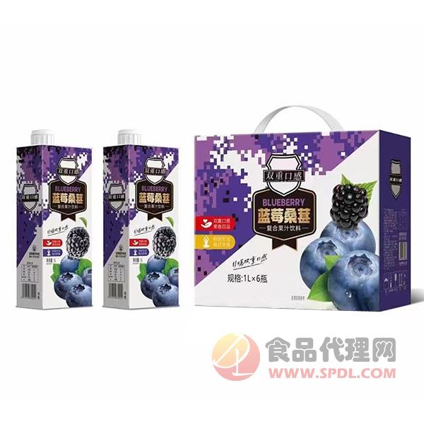 蓝莓桑葚复合果汁1Lx6瓶