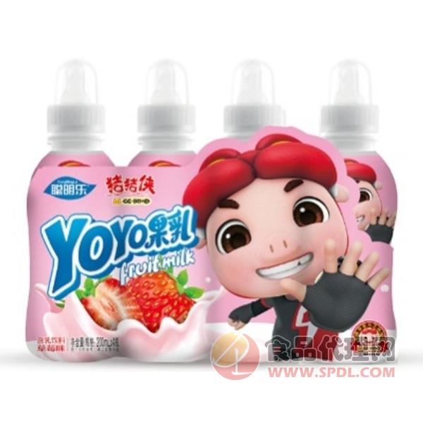 聪明乐YOYO果乳草莓味200mlx4瓶