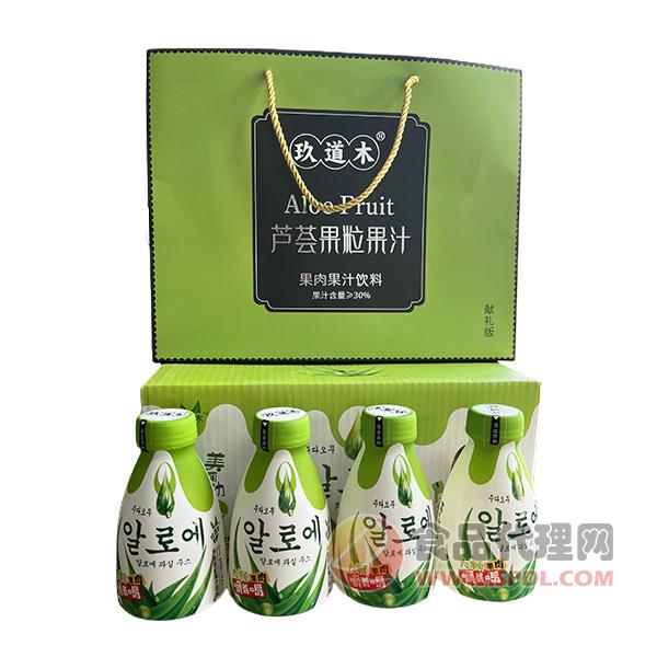 玖道木芦荟果粒果汁饮料350mlx12瓶