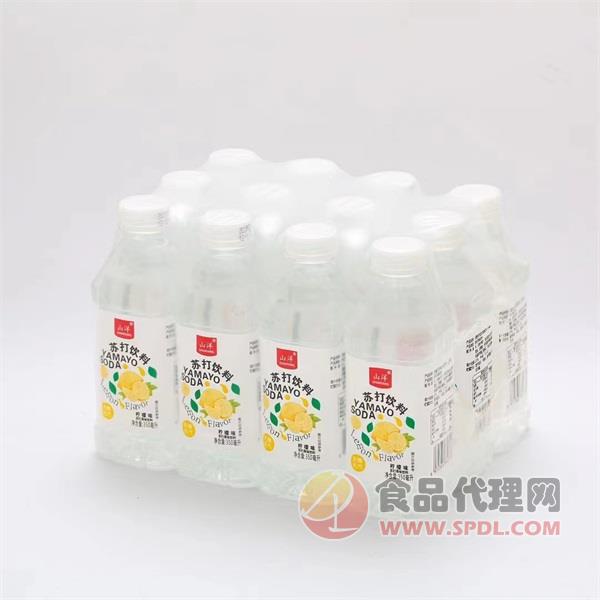 山洋苏打水饮料柠檬味350mlx12瓶