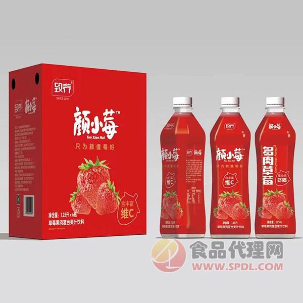 致养草莓果肉汁1.25Lx6瓶