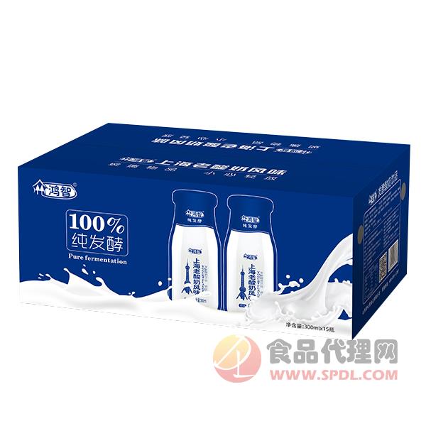鸿智上海老酸奶饮品300mlx15瓶
