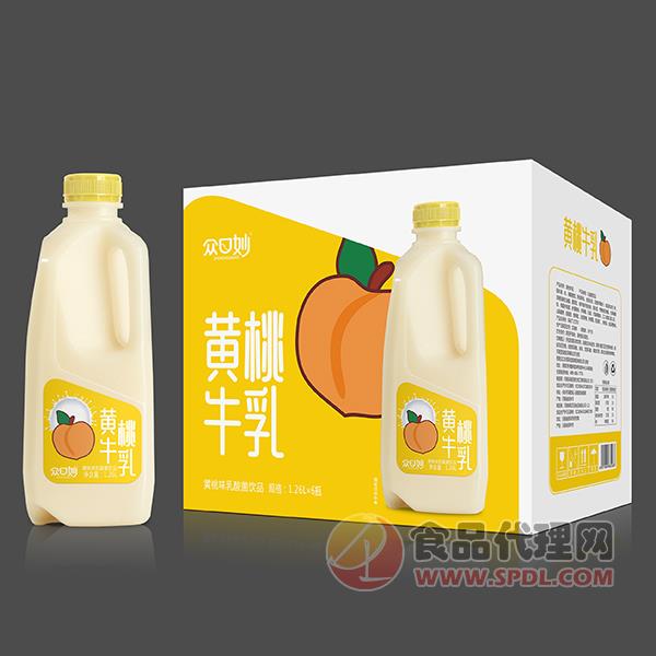 众口妙乳酸菌饮品黄桃味1.26Lx6瓶
