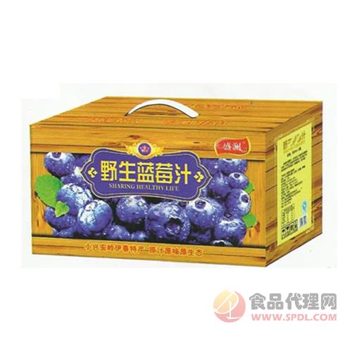 盛澜野生蓝莓汁300mlx8瓶