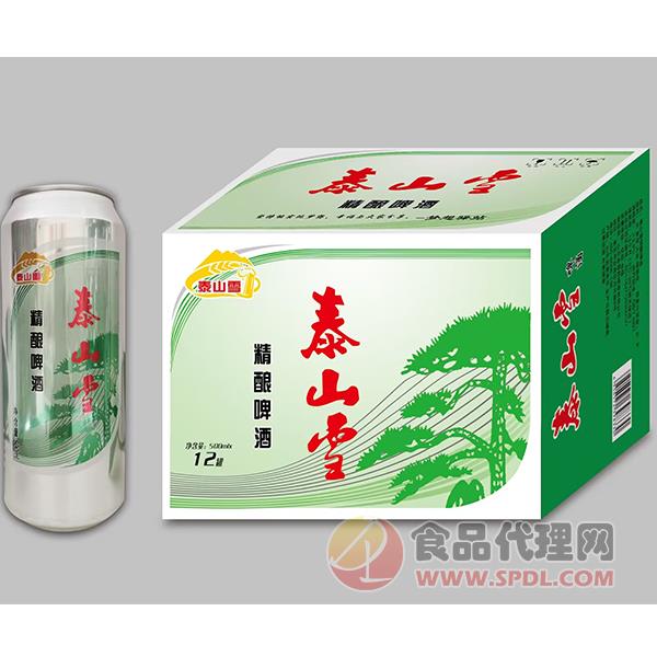 泰山雪精酿啤酒500mlx12罐