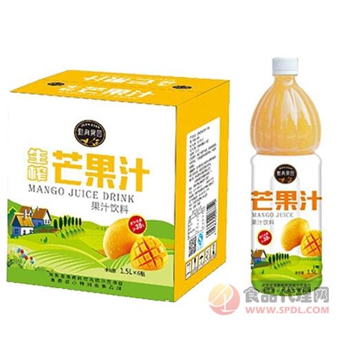 甄典果园生榨芒果汁盒装1.5Lx6瓶