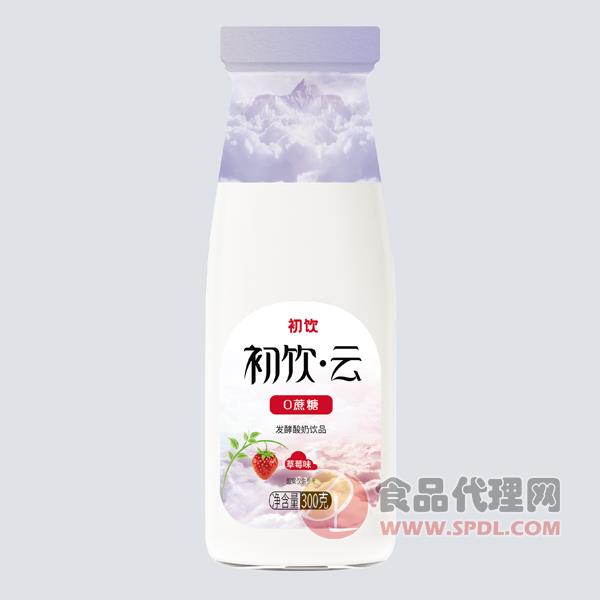 初饮草莓味酸奶饮品300g