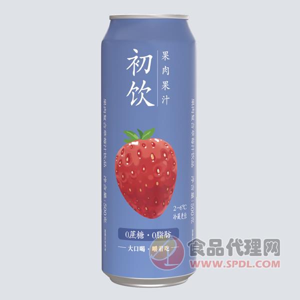 初饮草莓果粒果汁500g