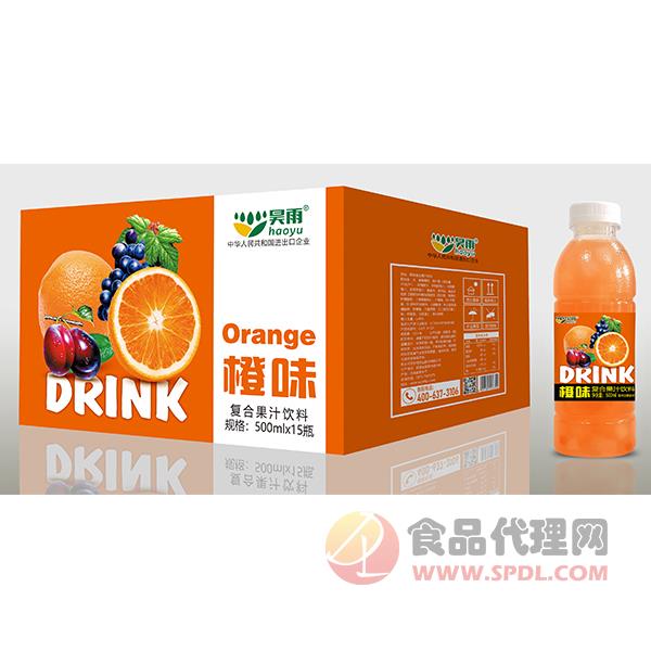 昊雨橙味复合果汁饮料500mlX15瓶