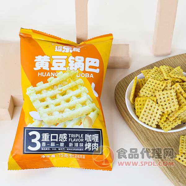 逗乐脆黄豆锅巴咖喱烤肉味75g