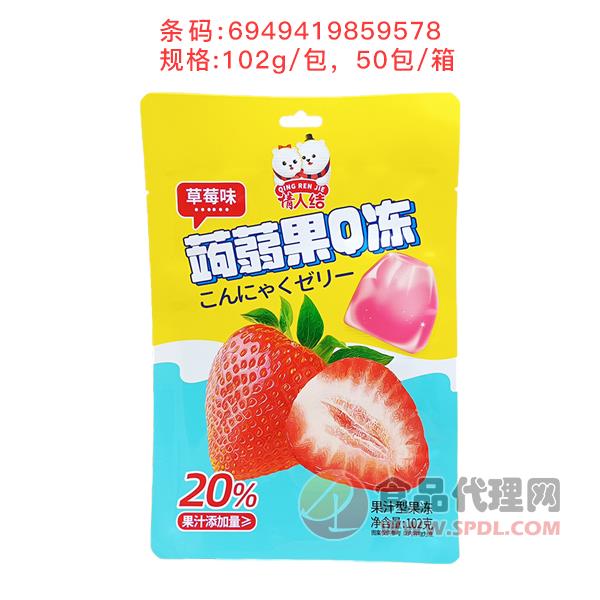 情人结蒟蒻果Q冻草莓味102g