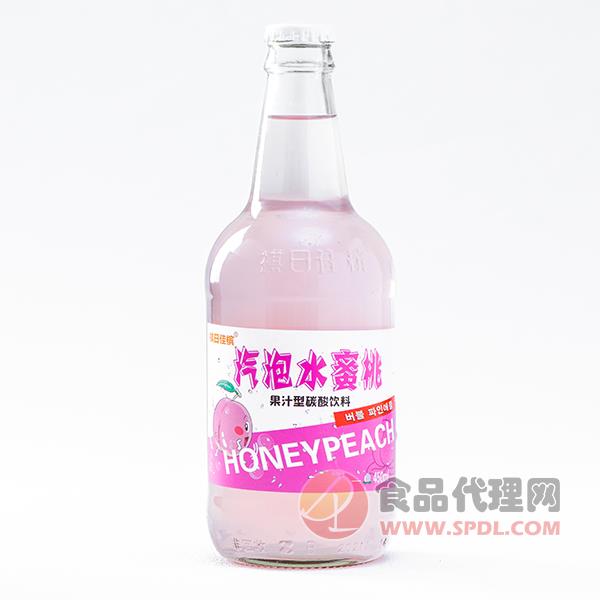 祺日汽泡水蜜桃味汽水450ml