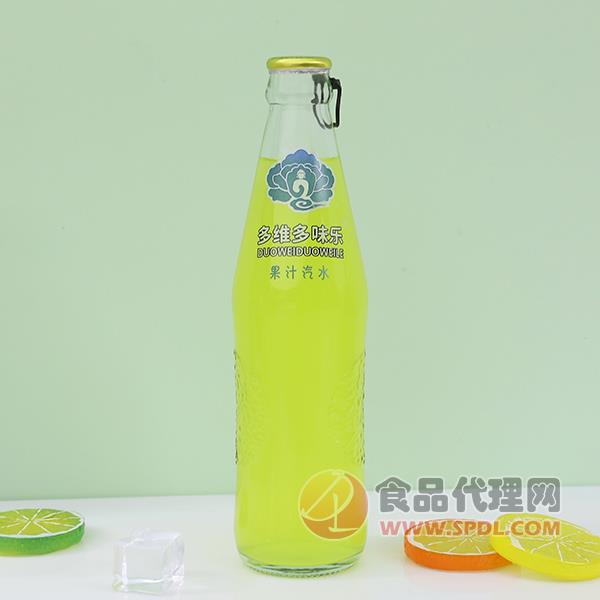 多维多味乐果汁汽水青苹果味瓶装