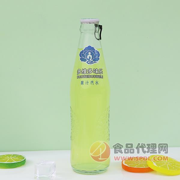多维多味乐果汁汽水柠檬味瓶装