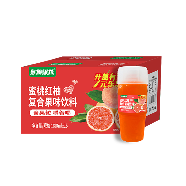 台椰果蔬蜜桃红柚复合果味饮料380mlX15瓶