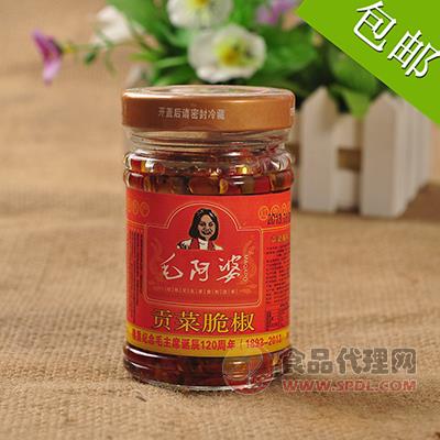 湖南特产 毛阿婆贡菜脆椒200g 瓶装酱腌菜