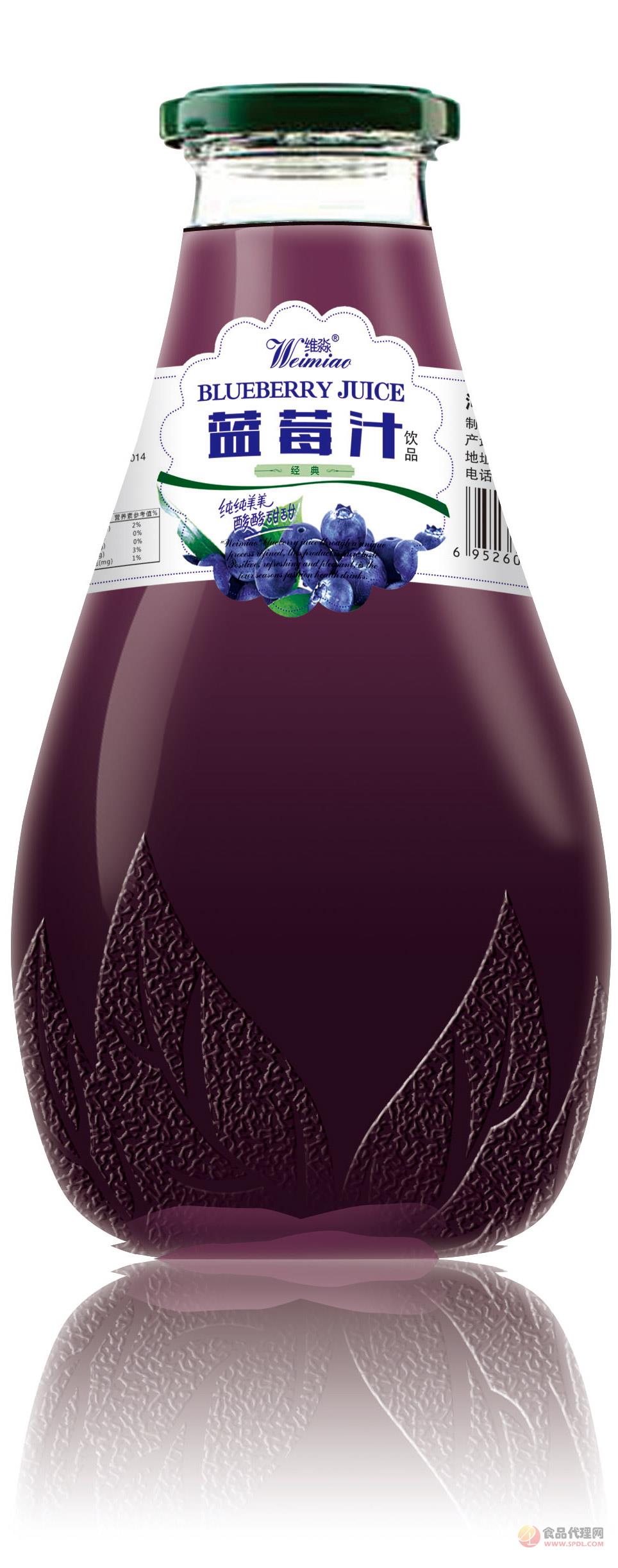 维淼饮品 蓝莓汁380ml