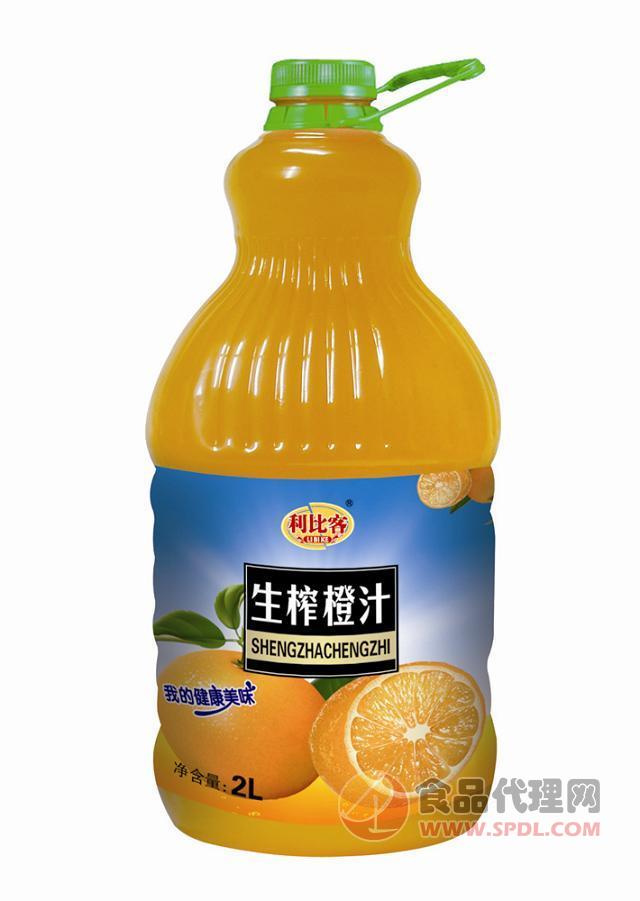 利比客 生榨橙汁果汁饮料2L