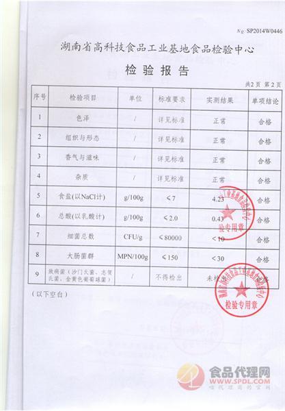 食品检验报告2