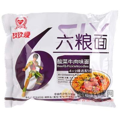 玖玖爱六粮面酸菜牛肉味