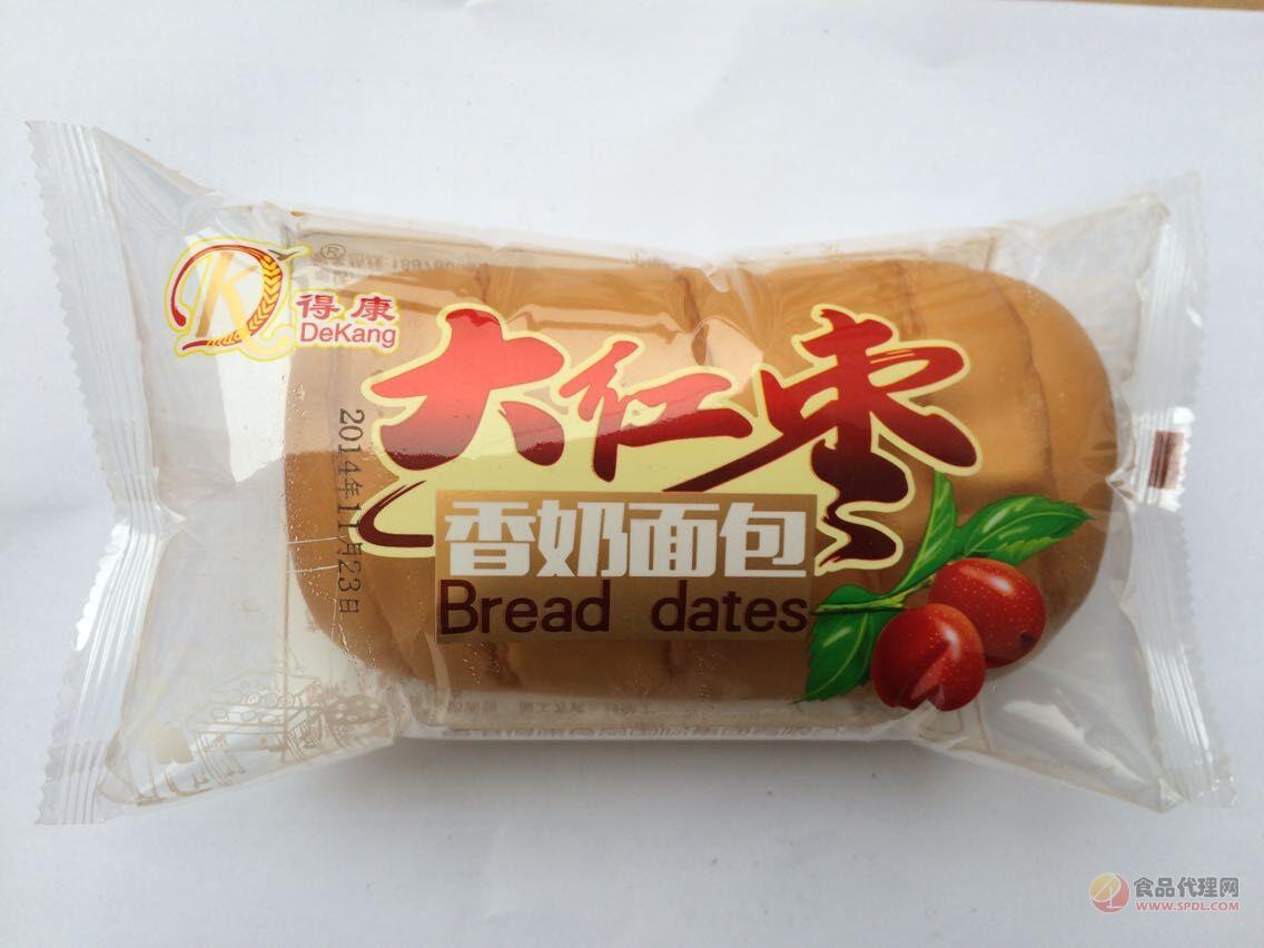 得康大红枣香奶面包90g