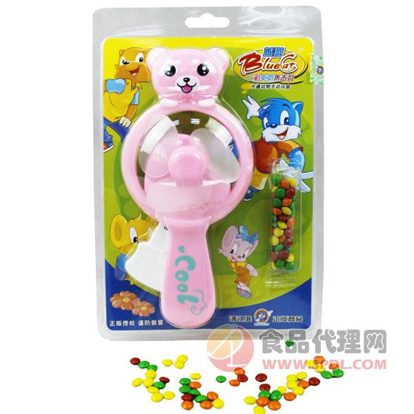 蓝猫儿童玩具糖果食品卡通动物手动风扇粉红色