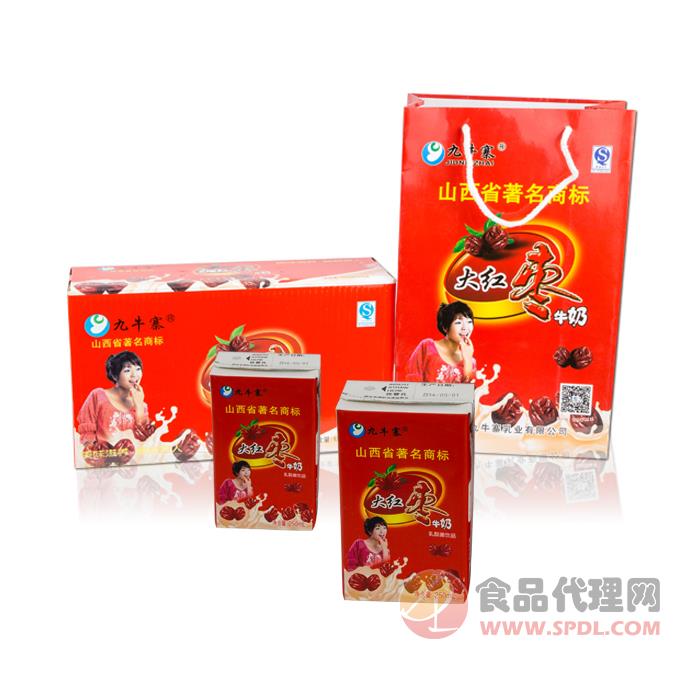 百素珍 九牛寨大红枣牛奶 250ml1*8盒/箱 酸奶乳制品