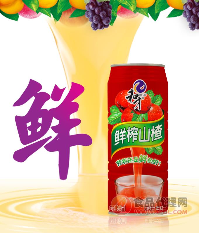 和才NFC（非浓缩还原）鲜榨果汁饮料代理960ml山楂汁