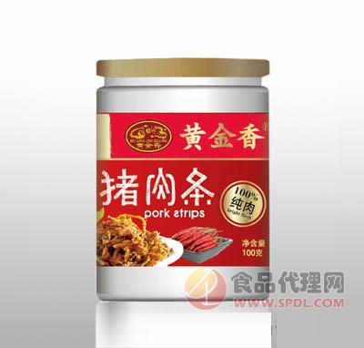 黄金香香辣味猪肉条罐装100g